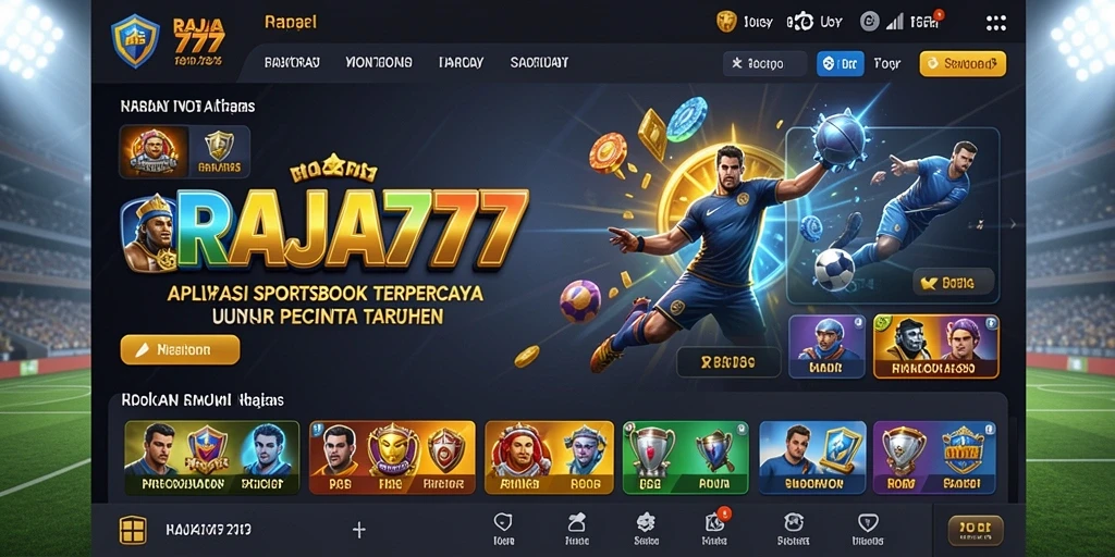 Tampilan antarmuka pengguna RAJA777 yang modern dan interaktif.