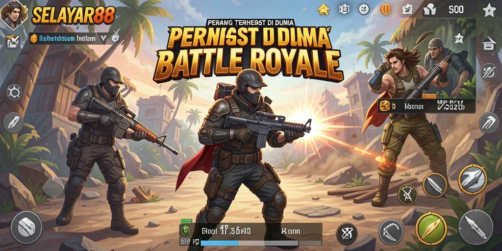 Screenshot utama <strong>SELAYAR88</strong> menunjukkan aksi pertempuran mendebarkan di arena luas.