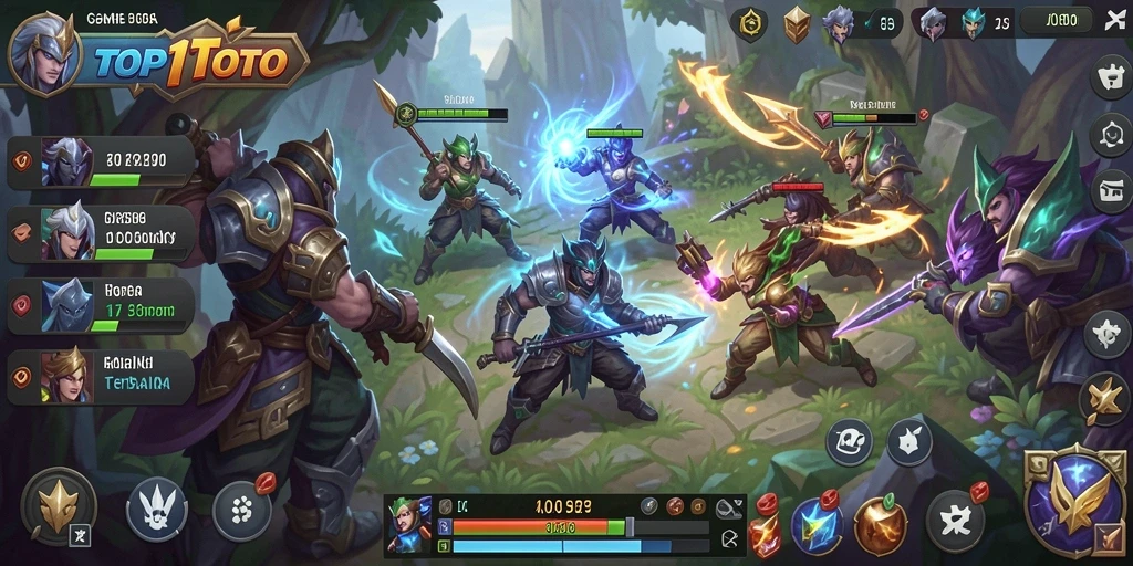 Gameplay seru di TOP1TOTO dengan aksi MOBA intens.