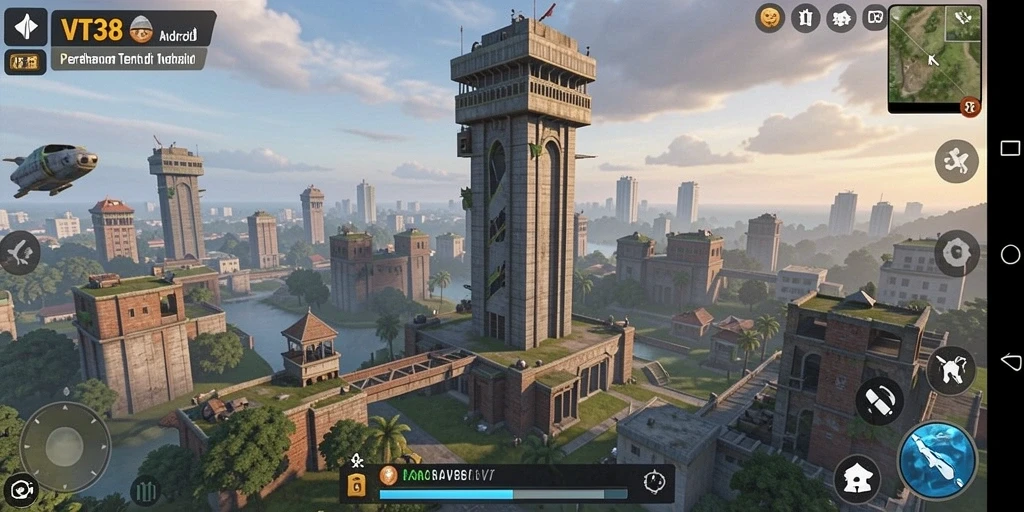 Tampilan gameplay menara pertahanan yang mendebarkan dan strategis.